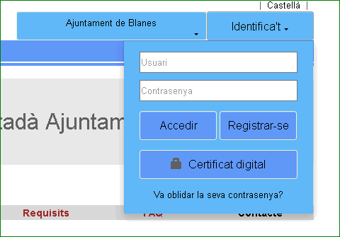 entrar usuari i contrasenya